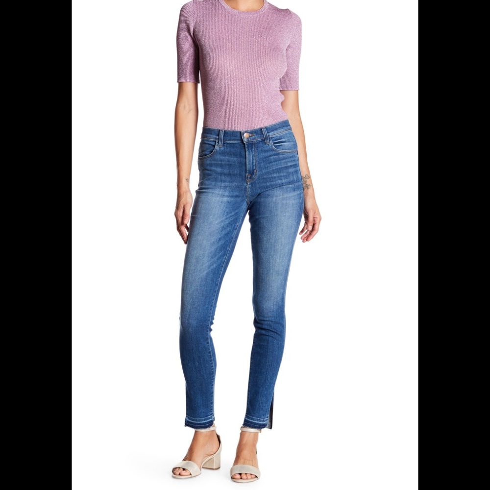 J Brand Maria High-Rise Skinny Side-Slit Jeans